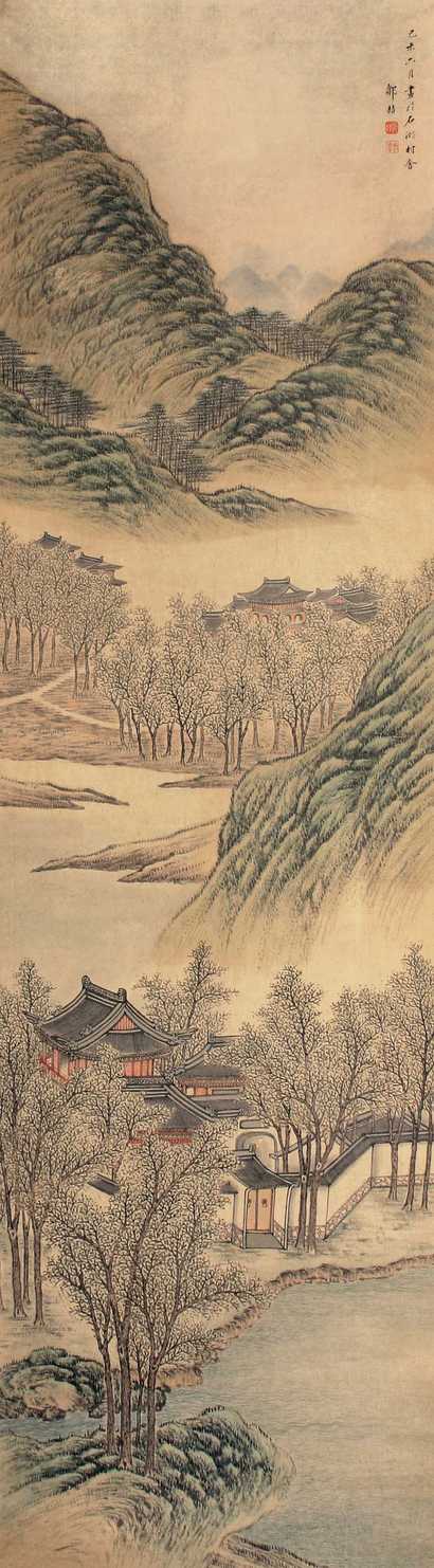 邹喆 已未（1859）年作 春山图 立轴